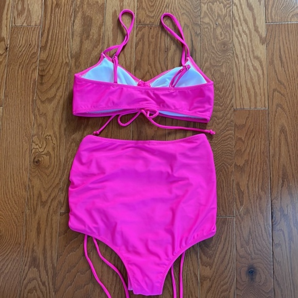Tempt Me High Rise Pink Bikini Small - Picture 4 of 14